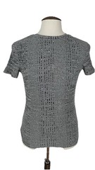 River Island Textured T-Shirt – Black & White Pattern – Size S