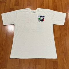 Snoopy Italia Futbol Soccer World Cup Embroidered White T-Shirt New Men’s SZ L