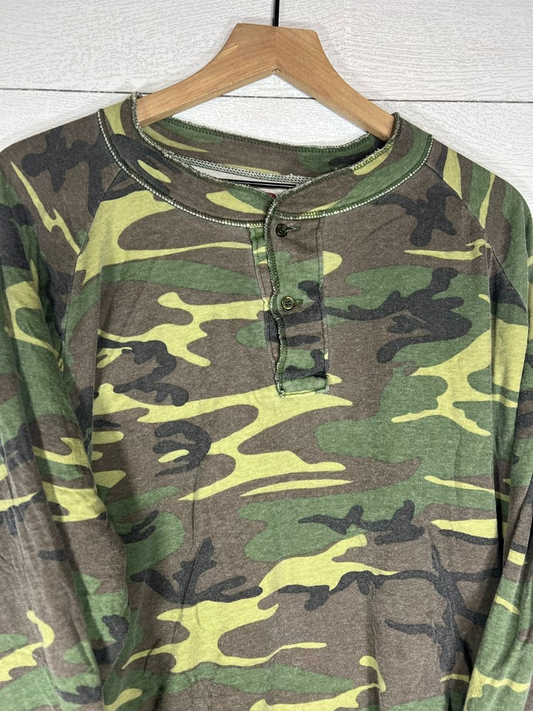 Rothco XL Green Brown Camouflage Camo Hunting Hunter Fishing Long Sleeve Shirt