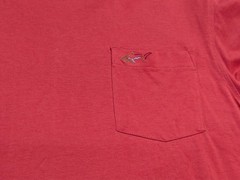 Greg Norman The Shark Pocket Red Golf T-SHIRT (Large) 23×31