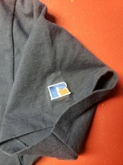 Vintage Russell Athletics 2 Button T-Shirt Blu M Cotton Blend Made In U.S.A.