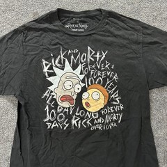 Rick and Morty T-Shirt Mens Size M Black Graphic Forever 100 Years Adult Swim