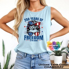 Women July 4th Freedom Tank Top Patriotic American