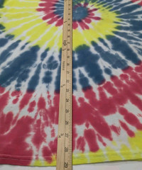 New Tie Dye Men’s T-Shirt Yellow Red Adult Large Multicolor Summer Swirl Spiral