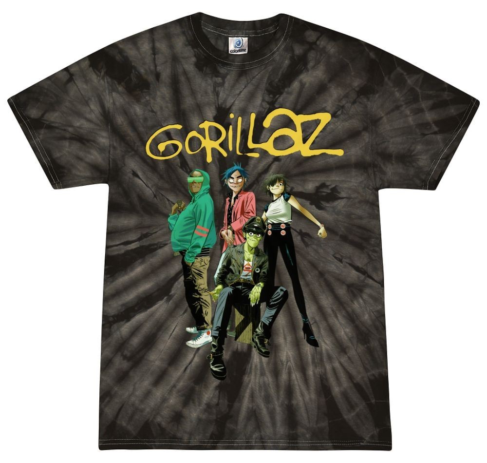 Gorillaz Tie-Dye T-Shirt Electronic Band Music Youth and Adult Size Cotton Tee