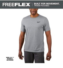 Milwaukee Men’s Medium Gray Cotton/Polyester Short-Sleeve Hybrid Work T-Shirt