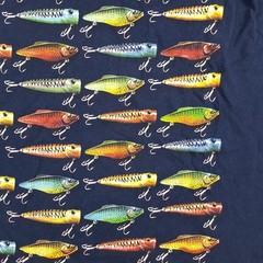 Vintage Fishing Lure Fisherman Art Tee Men’s Size XL Outdoor Retro Fish T Shirt