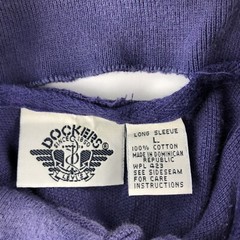 Vintage Dockers Long Sleeve Polo Shirt Large Purple Grunge Skate Distressed