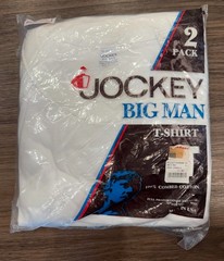 Vintage Jockey Big Man White V-Neck T-Shirt 2 Pack 1987 •Men’s XXXXL (4XL) -READ