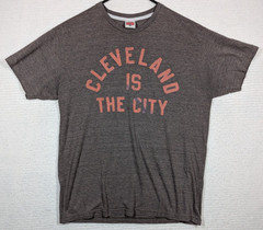 Homage Cleveland Is The City T-Shirt Men XL Brown Graphic Tee Made in USA