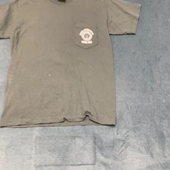 Bayside Heavyweight Pocket T-Shirt Mens M Gray Cotton Graphic Crew Neck Pullover
