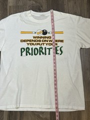 Vintage Graphic Tshirt Large White Pool Table Graphic Shirt 1996 Single Stitch