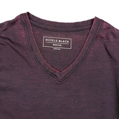 Buckle Black Burnout V-Neck T-Shirt Mens Size M Deep Purple Short Sleeve Grunge