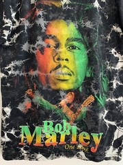 Vintage Bob Marley Single Stitch Tie Dye T Shirt Double Sided The Roxx 90’s Y2K