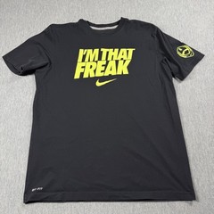 Nike Shirt Mens L Black Dri-Fit Graphic Training Workout Short Sleeve Tee