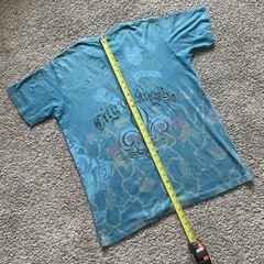 Rare Vtg 2008 Christian Audigier Blue Heavenly Foil Shirt XL City of Angels