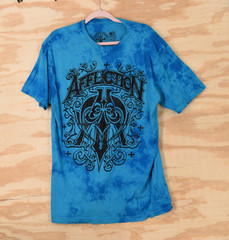 Affliction Blue Crystal Wash Tie Die Double Sided T-Shirt Size XL