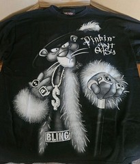 Pink Panther T-Shirt Pinkin’ Aint Easy Bling with Rhinestones Size 1 XL