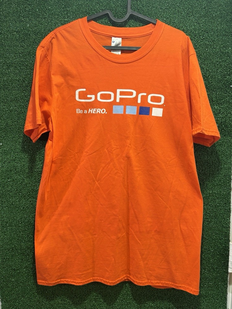 Gildan GoPro Be A Hero Action Camera Orange Promo T-Shirt sz Large