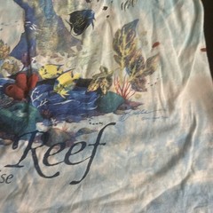 Vintage Liquid Blue Coral Reef Aquatic Paradise Tie Dye T Shirt Single Stitch L