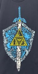Nintendo The Legend of Zelda Sword Mosaic Logo Graphic Blue Shirt Top, XL