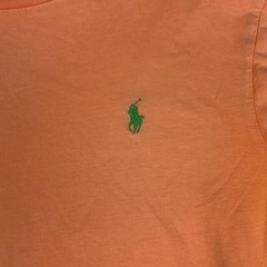 Polo Ralph Lauren Shirt Mens L Orange Crewneck Tagless Logo Tee Cotton Jersey