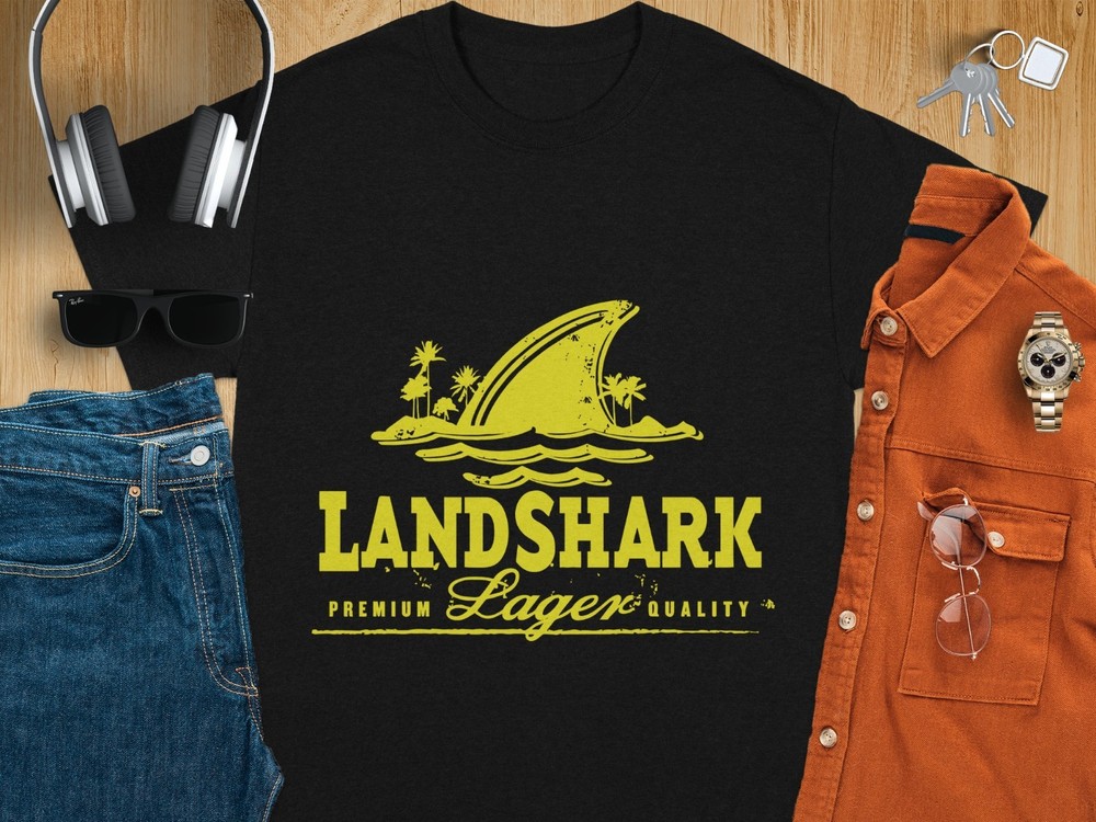 Landshark Lager T-Shirt, Funny Shark Tee, Ocean Lover Gift, Beach Vacation Shirt