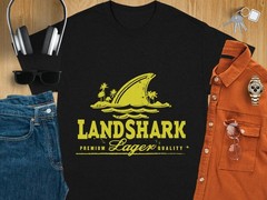 Landshark Lager T-Shirt, Funny Shark Tee, Ocean Lover Gift, Beach Vacation Shirt