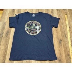 Mossy Oak T-Shirt Mens L Navy Blue Outdoors Graphic Camo Logo NEW