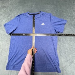 Adidas Aeroready T Shirt Mens XL Purple 3 Stripe Logo Moisture Wicking Athletic