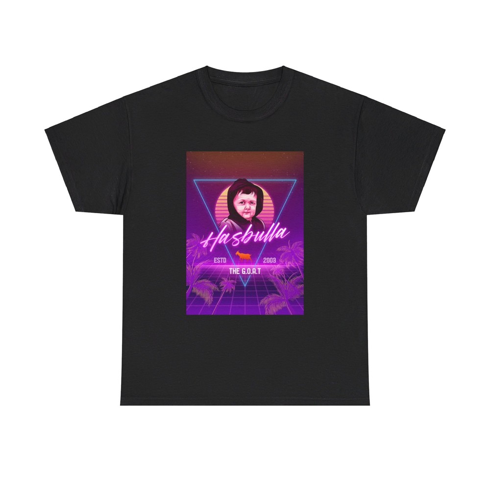 Hasbulla Tshirt Retro Neon Nelk Boys Funny Graphic ZYN Unisex Heavy Cotton Tee