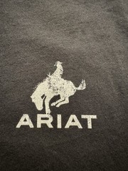 Ariat Men’s Black Bronco Flag Cowboy Western Short Sleeve Graphic T-Shirt Sz XL