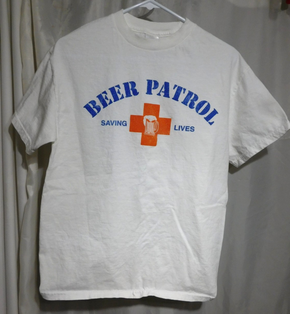 Beer Patrol T-Shirt Small 34″ Chest Pre-washed Tennessee River Brand Print