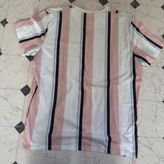 Hollister Must-Have Collection Men’s XL Vertical Stripe T-Shirt Pink White Navy