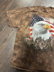 The Mountain Mens 2XL Bald Eagle American Flag Tie Dye T-Shirt Skagway Alaska