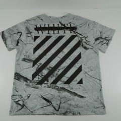 Sheshe’s Graphic Print T-Shirt Gray Marble Design Streetwear Fashion Mens Small