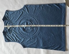 MARVEL CAPTAIN AMERICA Mens Lite Blue Sleeveless Crew Neck Embossed SMALL Shirt