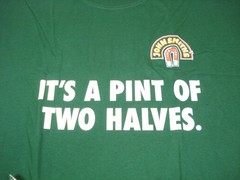 John Smiths Vintage 90s Tee Shirt Football Rugby Game Of Two Halfes Green New