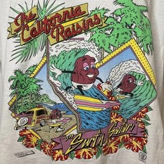 Vintage 1980s California Raisins cartoon short sleeve white color shirt S-5XL