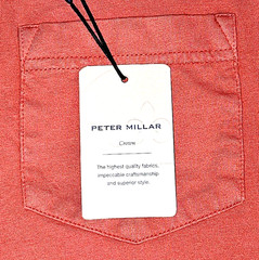 NEW PETER MILLAR, MENS SIZE XL, LAVA WASH ‘CLAY ROSE’ POCKET T-SHIRT-MSRP $65.00