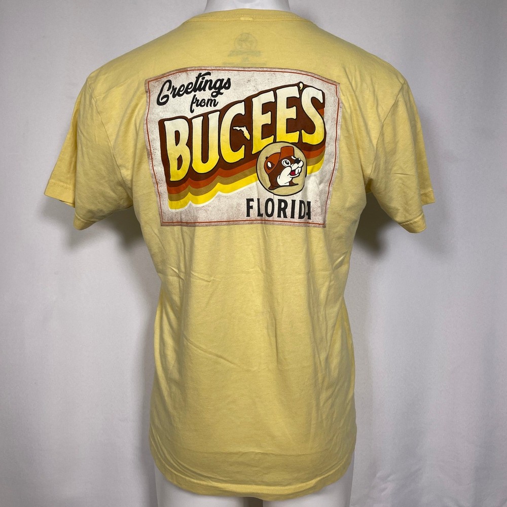 Buc-ee’s Greetings From Florida Yellow Cotton T-Shirt Men’s MEDIUM