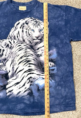 Vintage 2002 The Mountain White Tiger T Shirt USA Tie Dye Nature Tee XL