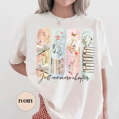 Floral One More Chapter Book Lover Reading Library Literature Comfort Tee