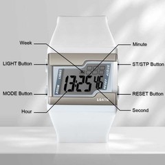 Digital Swimming Diving Wristwatch, 10 ATM Waterproof, Lap Stopwatch, Alarm