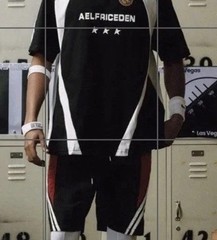 AELFRIC EDEN Contrast Color Stripe Soccer Jersey Mens Sz S Black/Wht NWT