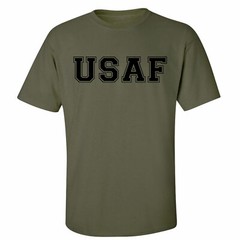 “USAF” Air Force S/S T-Shirt in Military Green – Adult Small to 5X-Large