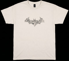 MEN’S TSHIRT: Batman DC Comics White Distressed Bat Logo Superhero LARGE L