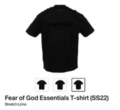 Size Medium Black Stretch Limo Fear of God Essentials T-Shirt New Tags