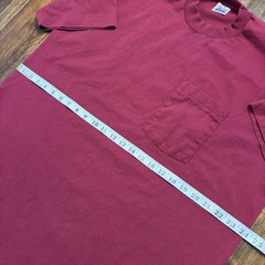 Vintage BVD Shirt Mens 2XL Red Pocket Blank Tee T-Shirt Crewneck Made USA