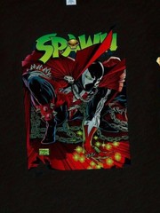 MenS Spawn Comic Art Reprint T-Shirt, 100 Cotton, Short Sleeve, Crew Neck, Loose
